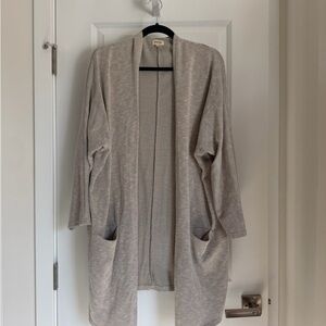 DONNI. Light Gray Open-Front Cardigan